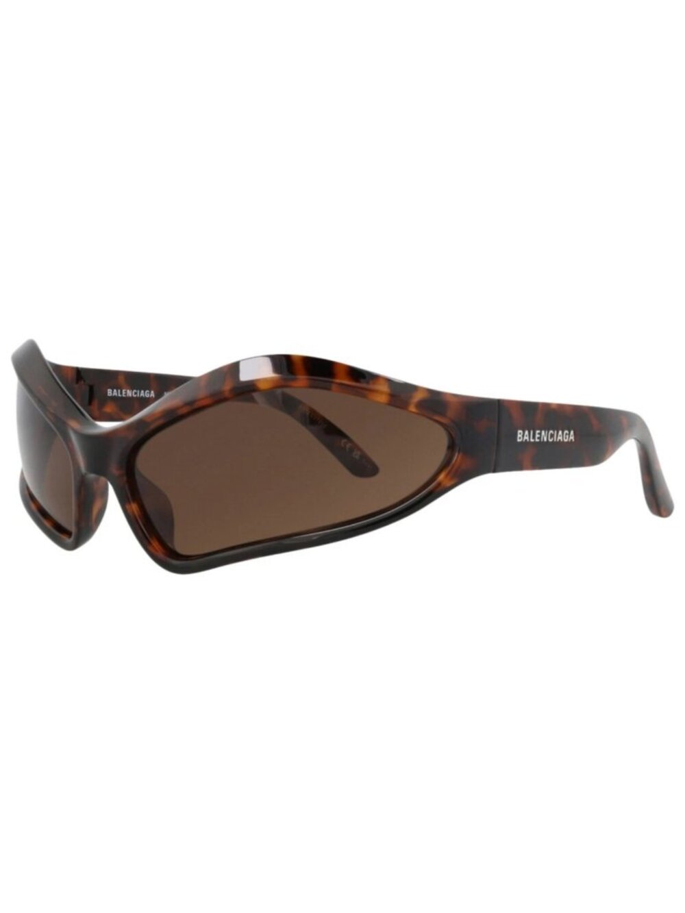 New Balenciaga Women's Sunglasses Shield Wrap Bio Injection Frame Unisex Havana